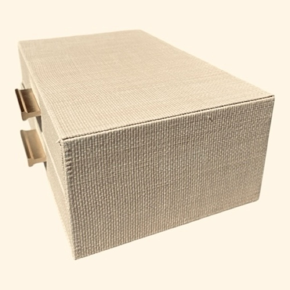 NWT Beige 2-Drawer Jewelry Organizer with Gold Handles – 11”x7”x4” - Picture 10 of 12